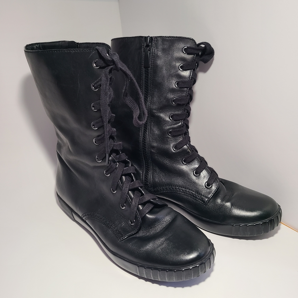 Cole Haan Nike Air Black Leather Boots Size 8.5 B